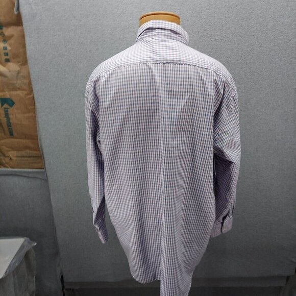 Jones New York Mens SZ 2XL Shirt Blue Purple Plaid Button Down Front - Picture 3 of 6